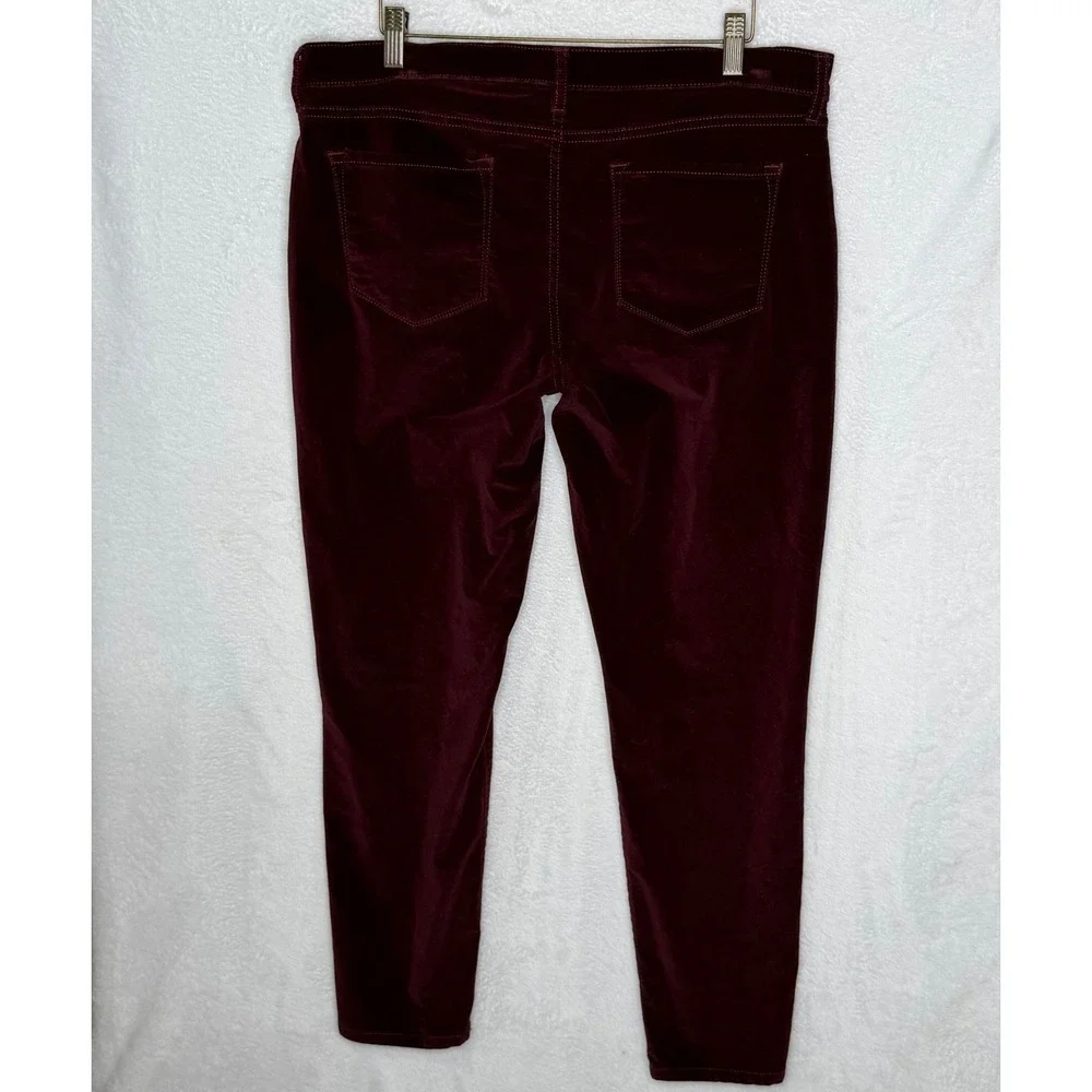Banana Republic Womens 31/12R Burgundy Velvet Skinny Fit Pants Stretch Holiday